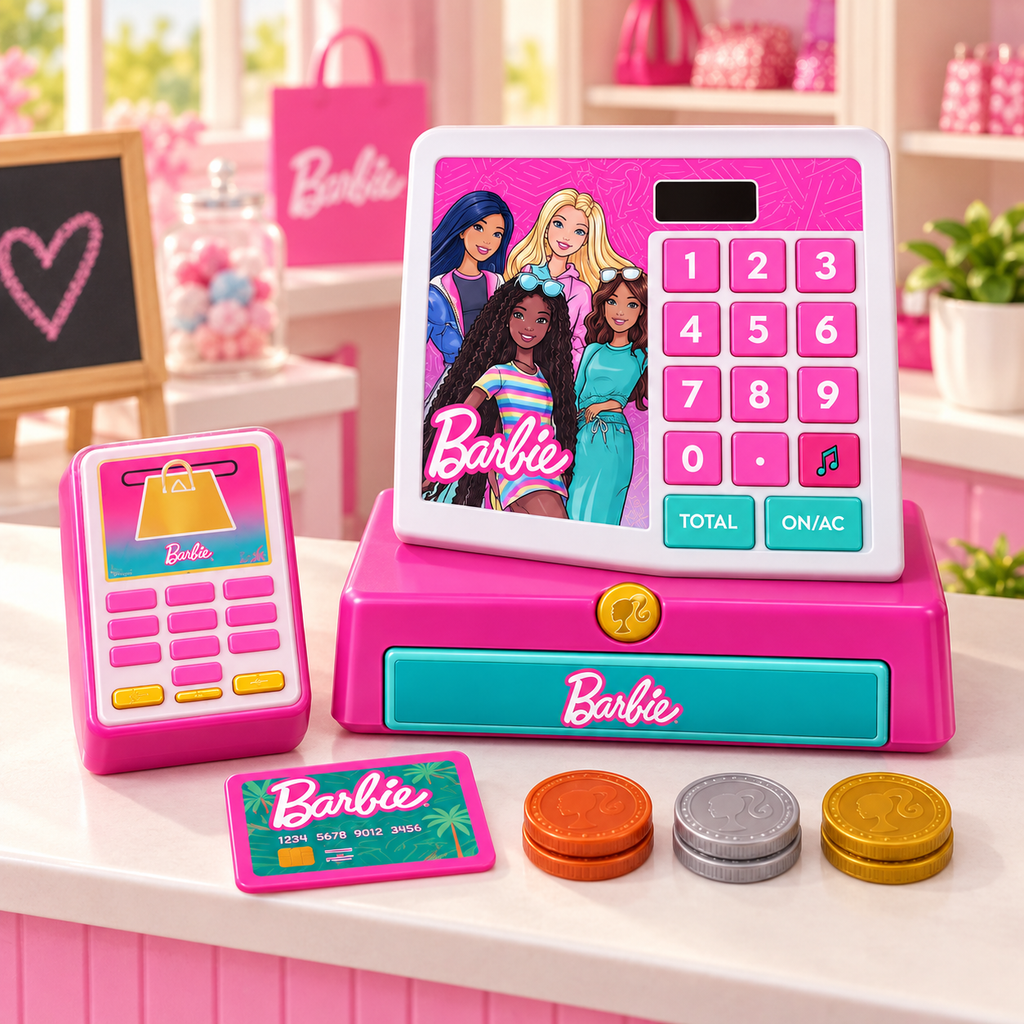 Caja registradora Barbie de juguete