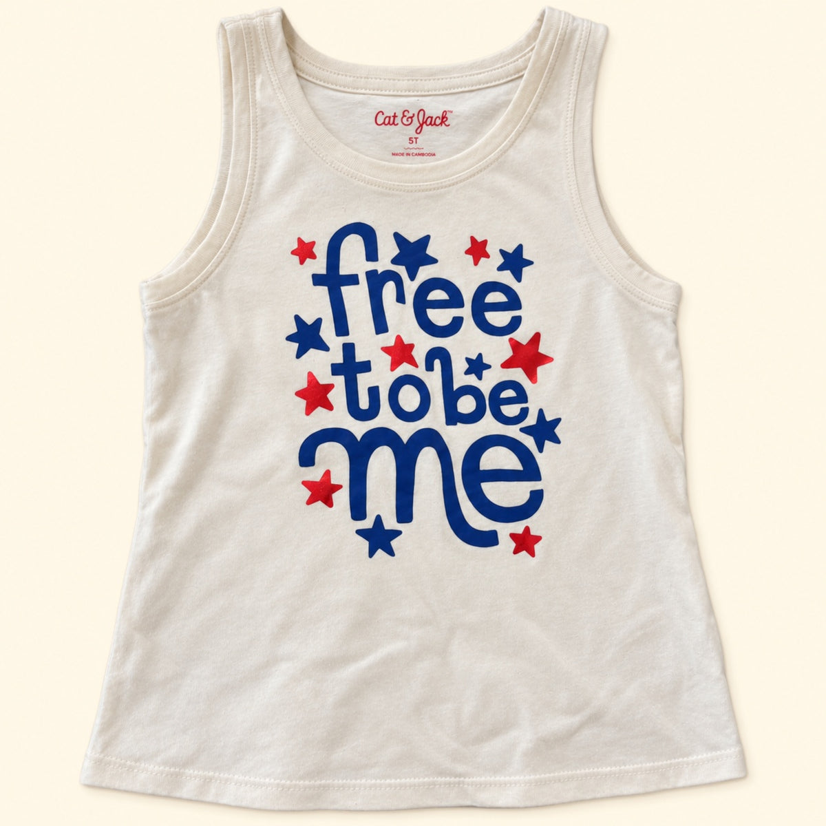 Blusa Cat & Jack Free to be me crema · 5T, vista frontal