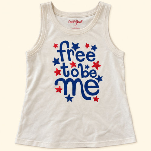 Blusa Cat & Jack Free to be me crema · 5T, vista frontal