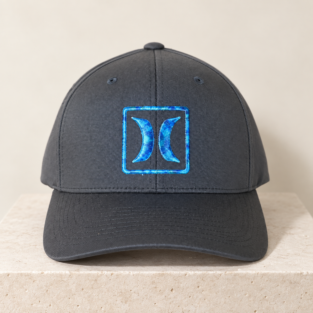 Gorra Hurley Flexfit gris con bordado azul — L/XL