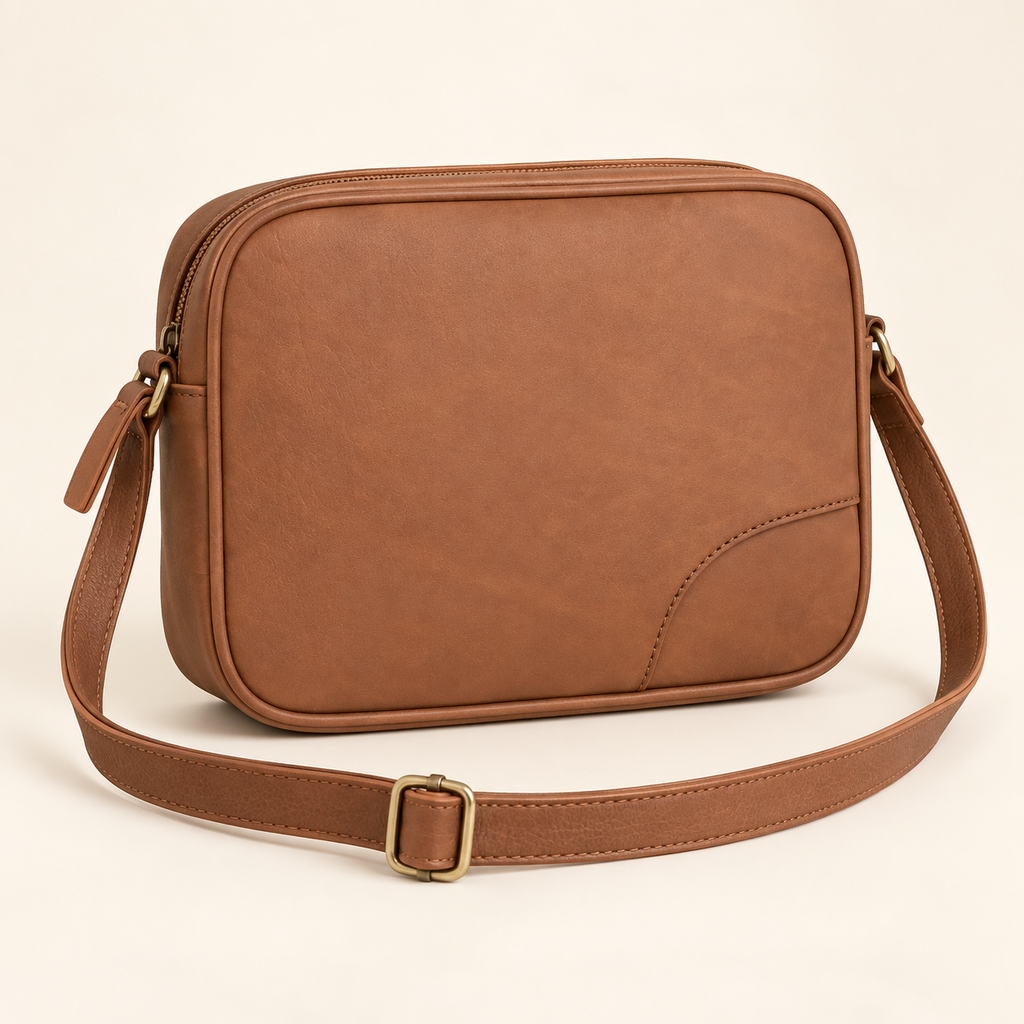Bolsa crossbody White Mountain café con bolsita frontal