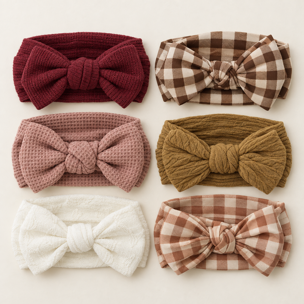 Set Simply Petals de 6 banditas con moño para bebé
