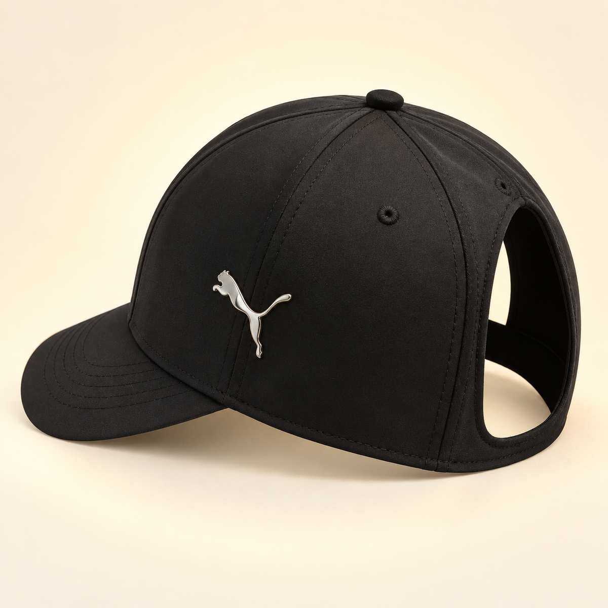 Puma · gorra negra Ponytail ajustable para mujer