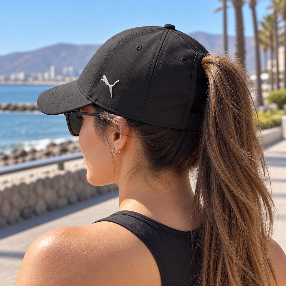Puma · gorra negra Ponytail ajustable para mujer
