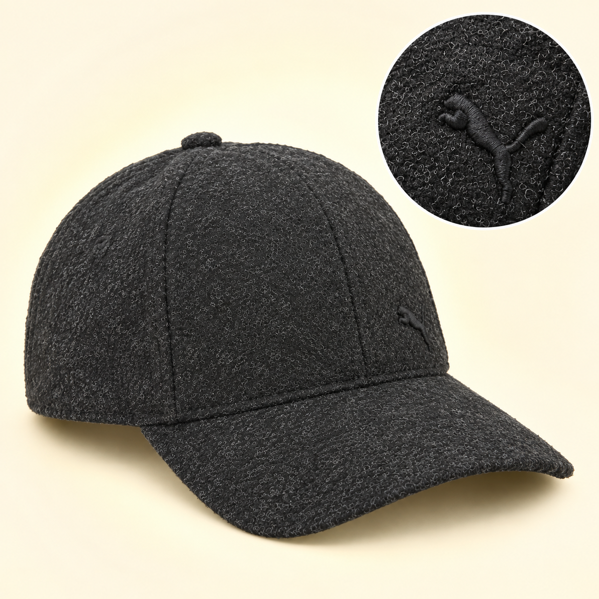 Puma · gorra negra texturizada ajustable
