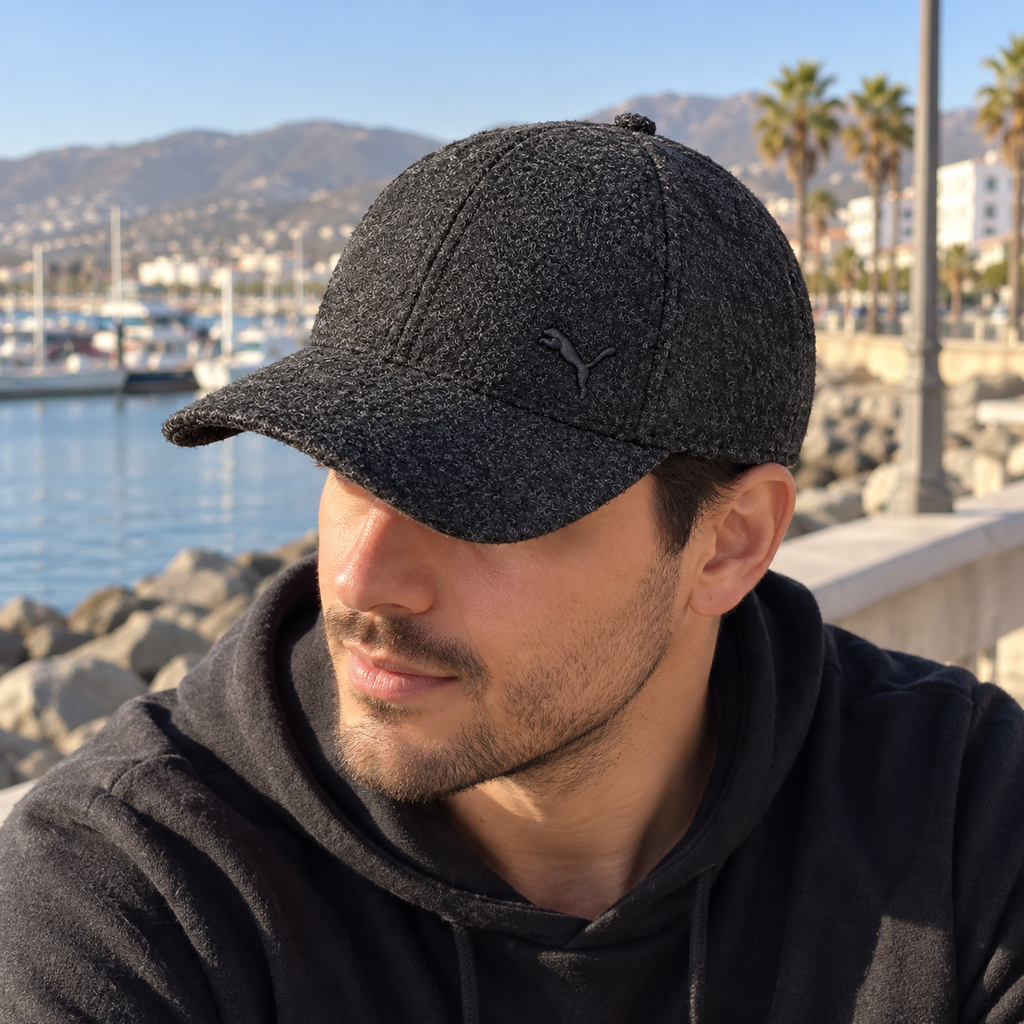 Puma · gorra negra texturizada ajustable