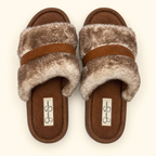 Jessica Simpson · pantuflas cafés afelpadas talla M 7–8