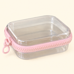 Estuche rígido transparente con cierre · rosa o azul