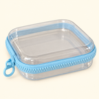 Estuche rígido transparente con cierre · rosa o azul