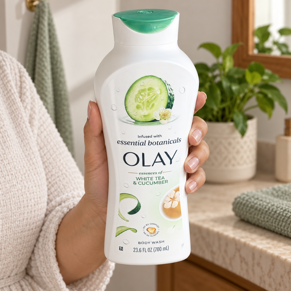 Olay · gel de baño té blanco y pepino 700 ml
