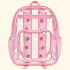 Mochila transparente con tirantes estampados · tres diseños