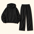Conjunto de sudadera con capucha y pantalón · negro · vista frontal