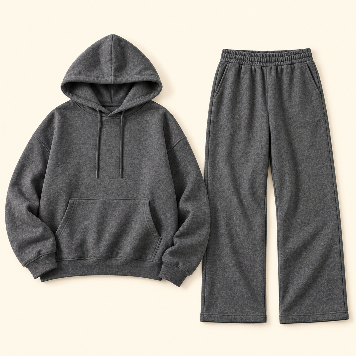 Conjunto de sudadera con capucha y pantalón · gris oscuro · vista frontal