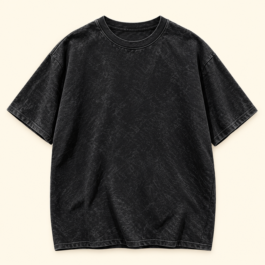 Playera vintage Angel con alas Negro lavado, talla M. Vista frontal.