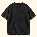 Playera vintage Angel con alas Negro lavado, talla M. Vista frontal.