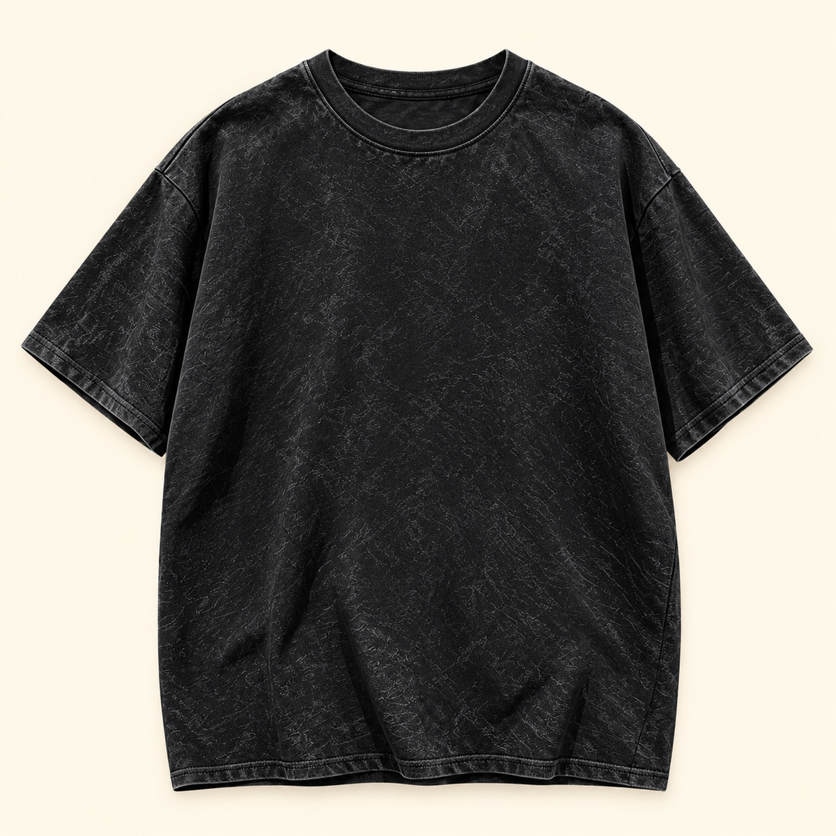 Playera vintage Angel con alas Negro lavado, talla M. Vista frontal.