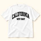 Playera blanca California West Coast Blanco, talla XL. Vista frontal.