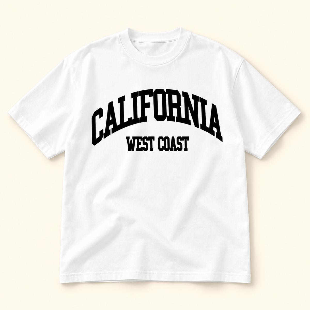 Playera blanca California West Coast Blanco, talla XL. Vista frontal.