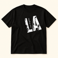 Playera negra LA Negro, talla XL. Vista frontal.