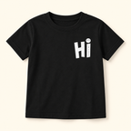 Playera negra HI, frente reconstruido