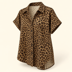 Blusa leopardo Estampado De Leopardo, vista oblicua reconstruida