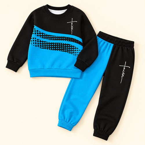 Conjunto infantil negro y azul con diseño gráfico · 3–4 años · 02-fuera-empaque · reconstrucción