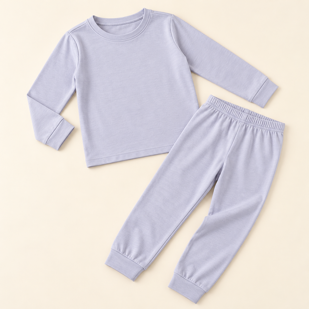 Conjunto infantil liso de manga larga y pantalón · 2–3 años · Gris claro · 02-fuera-empaque · ES-203/4 · reconstrucción