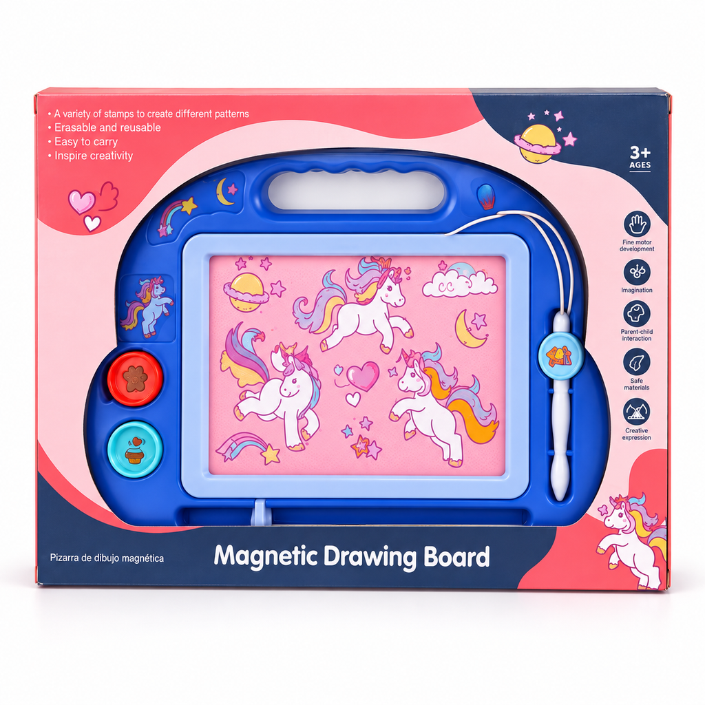 Pizarrón magnético infantil de unicornios