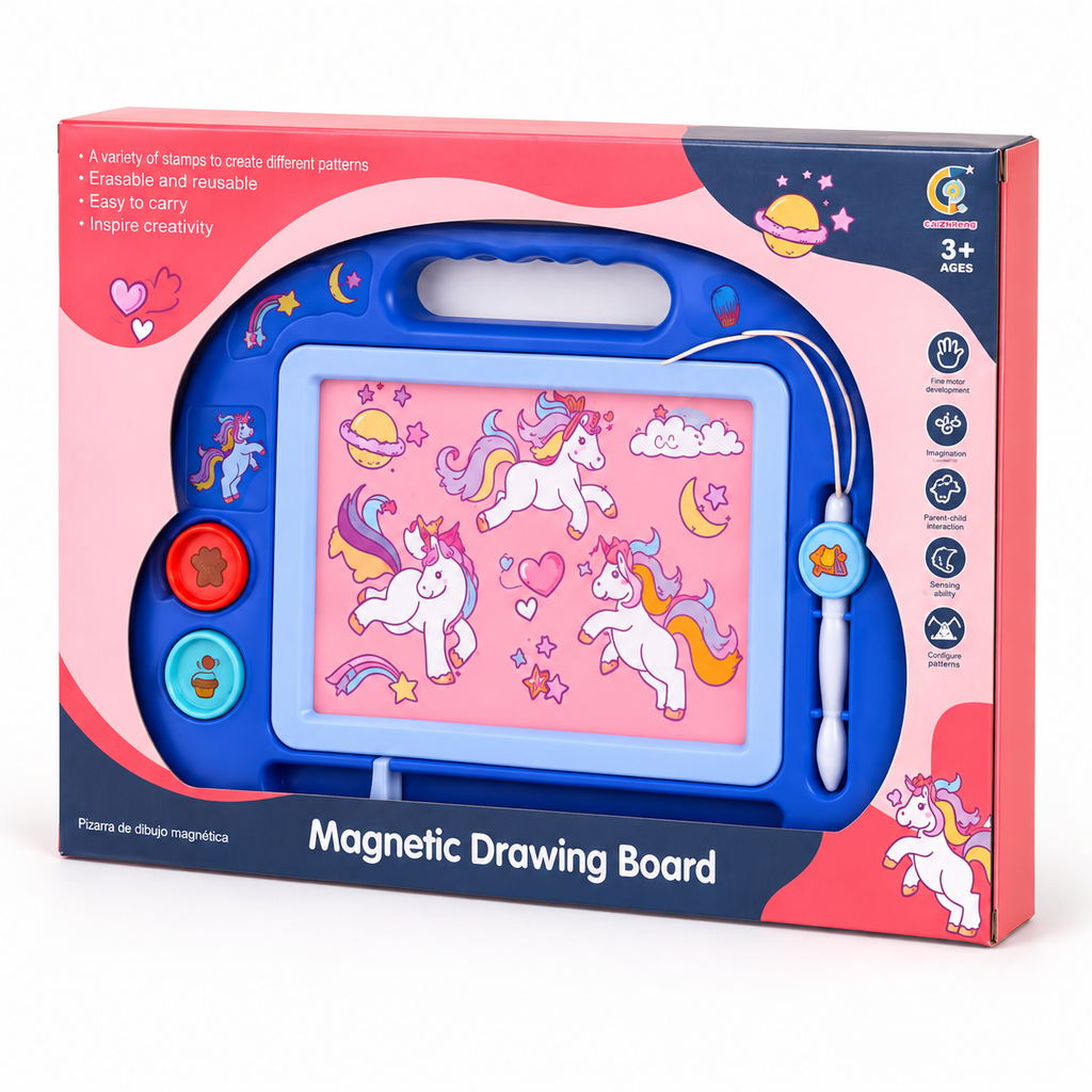 Pizarrón magnético infantil de unicornios