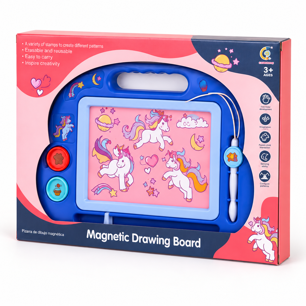 Pizarrón magnético infantil de unicornios
