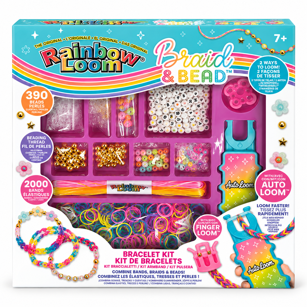 Rainbow Loom Braid & Bead · kit para pulseras