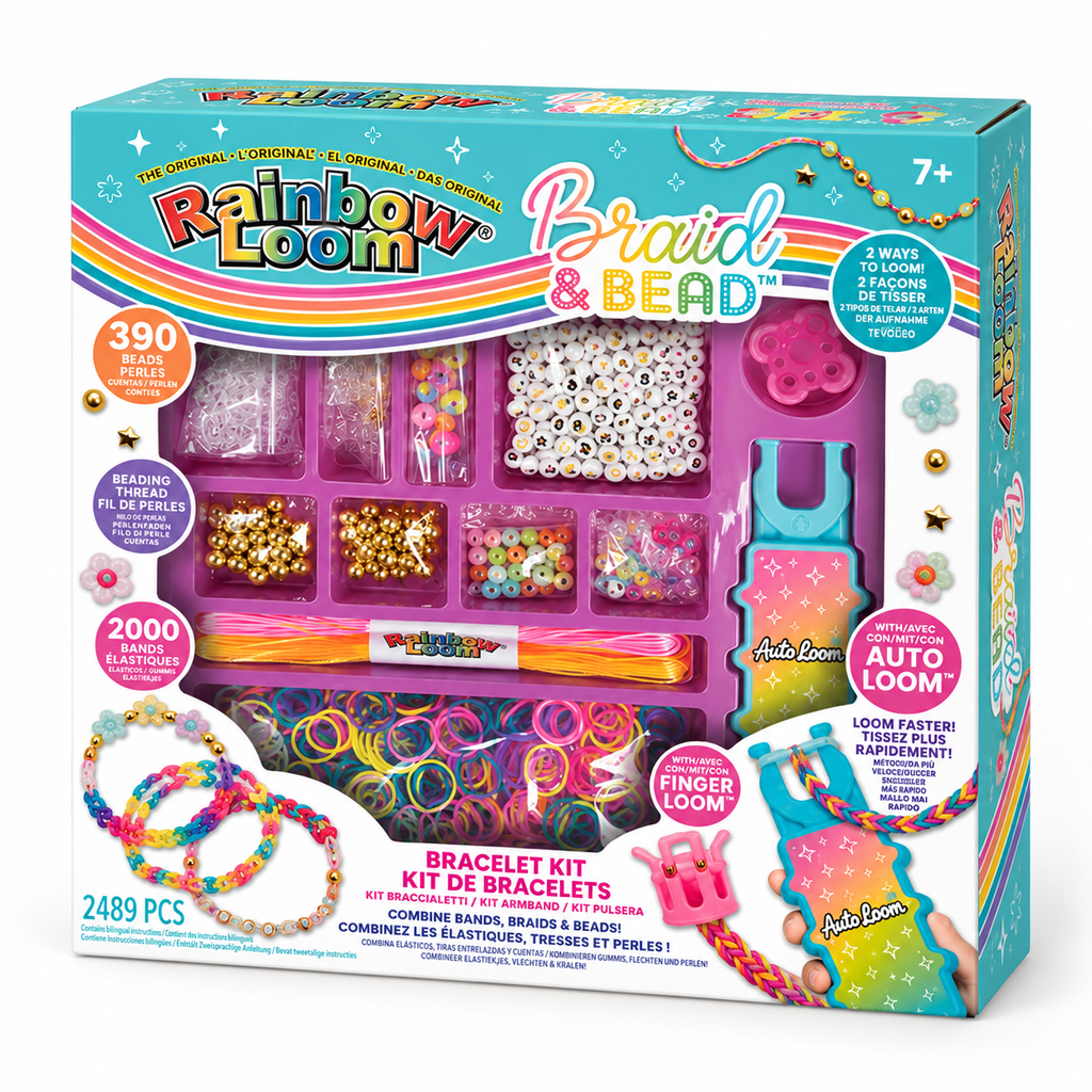 Rainbow Loom Braid & Bead · kit para pulseras