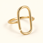 Anillo rectángulo abierto, vista en ángulo