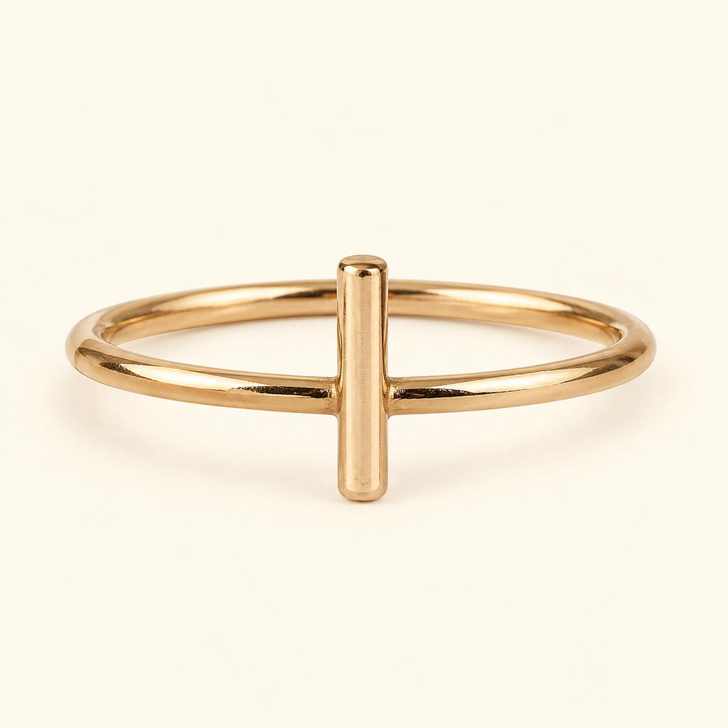 Anillo barra en t