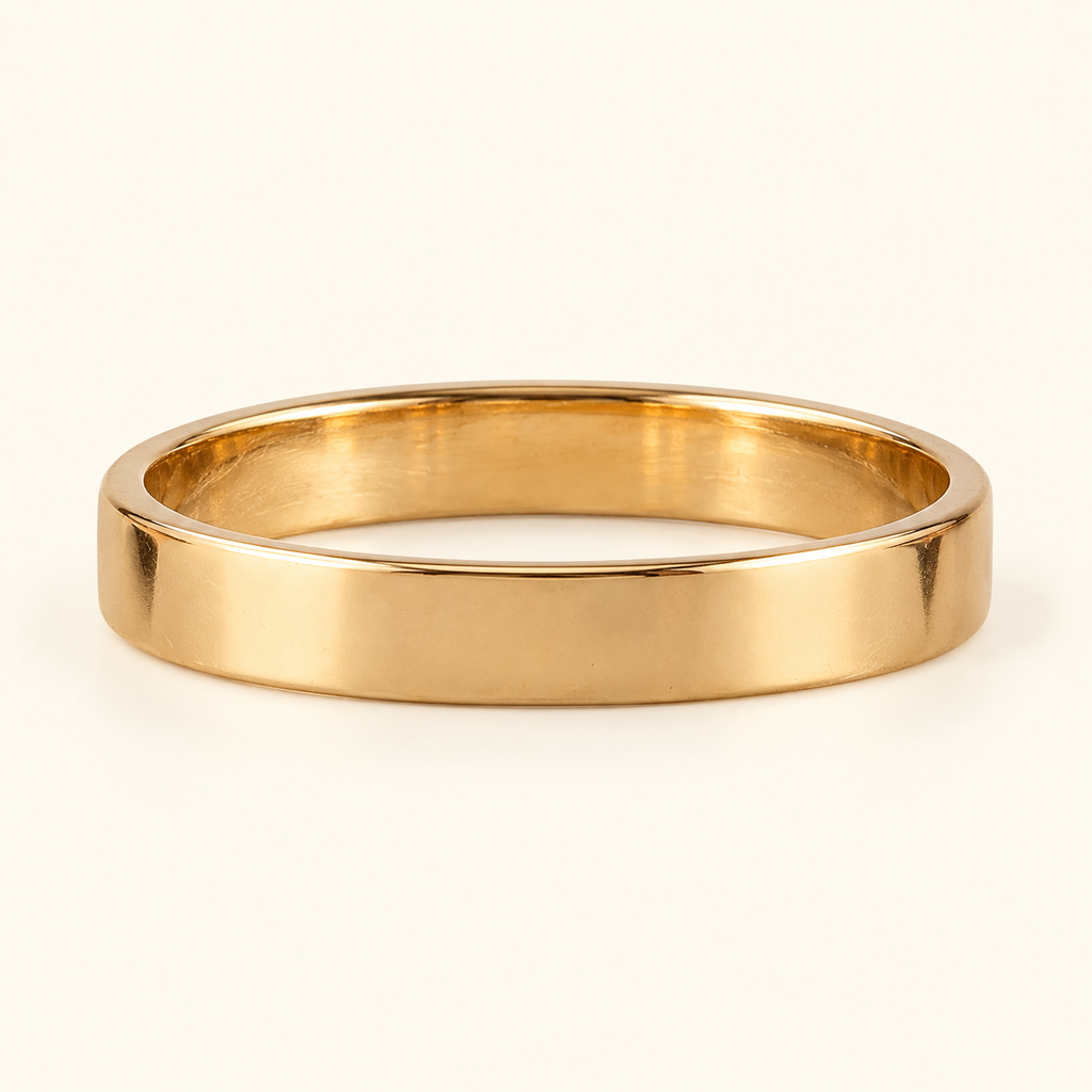 Anillo banda delgada plana