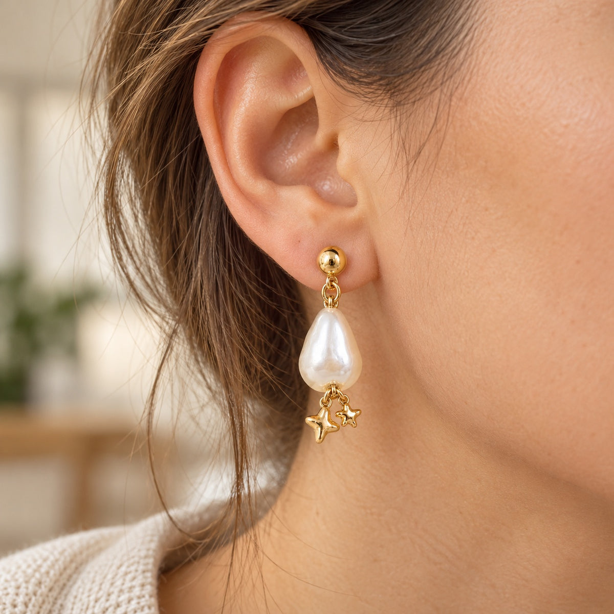 Aretes de gotas y estrellas, ejemplo de uso