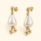 Aretes de gotas y estrellas