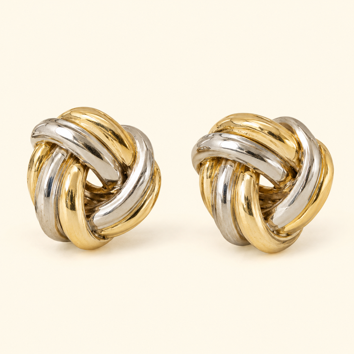 Aretes bicolor tipo nudo