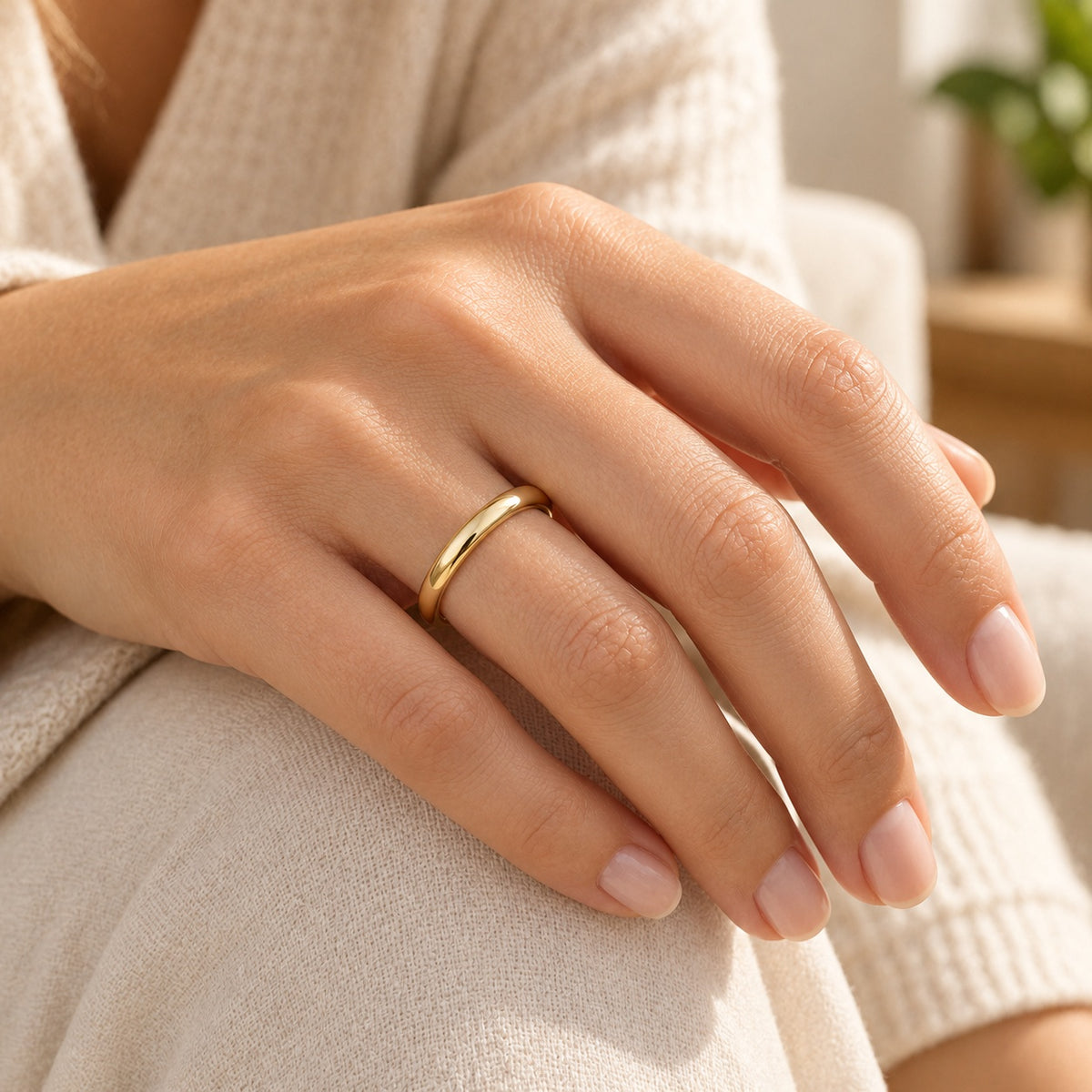 Anillo dorado, talla 10, ejemplo de uso