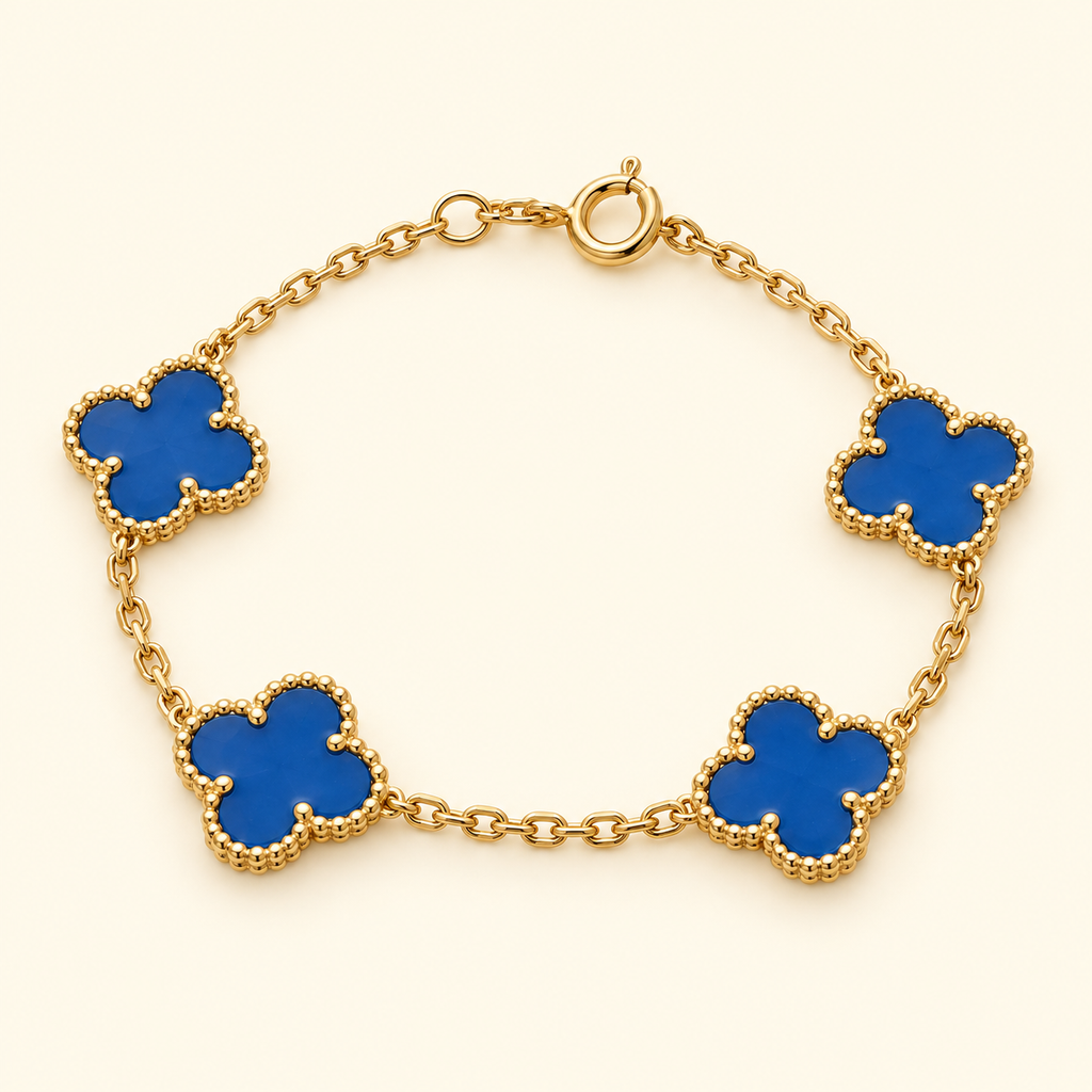 Pulsera de tréboles azules