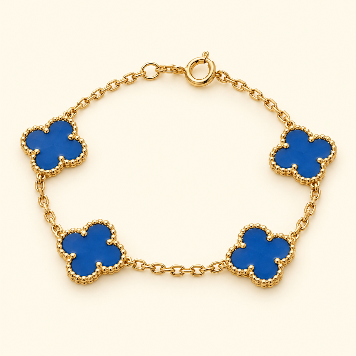 Pulsera de tréboles azules