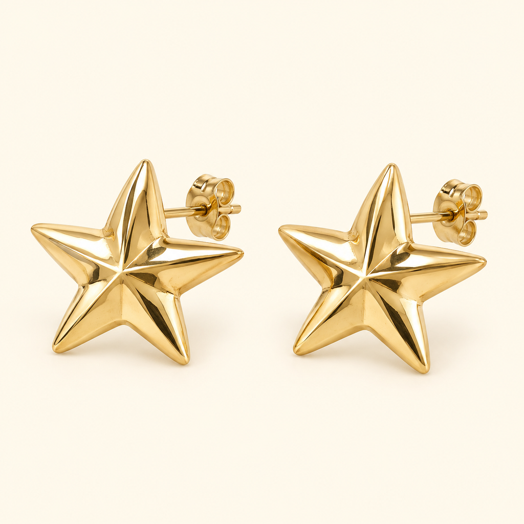 Aretes de estrella dorados
