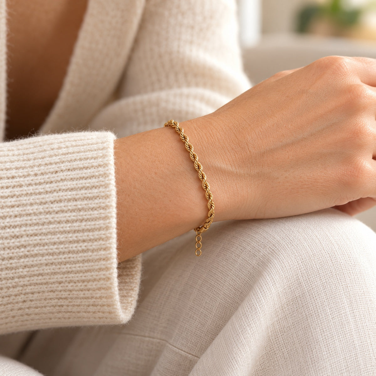 Pulsera de cadena torcida, ejemplo de uso