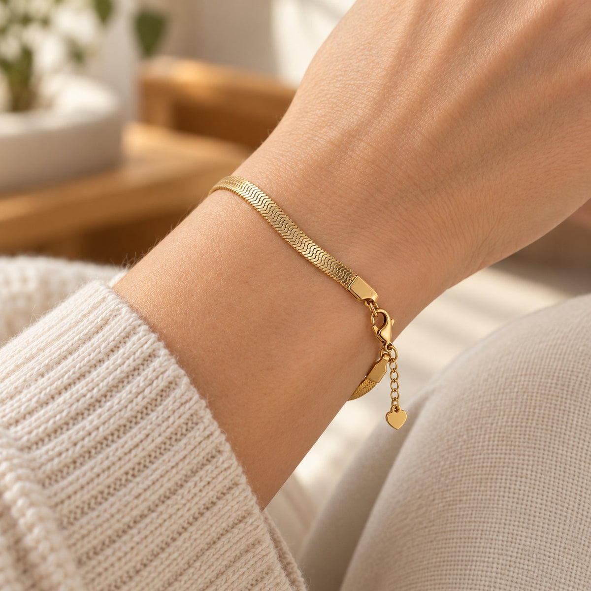 Pulsera plana tipo espiga, ejemplo de uso