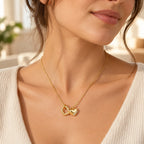Collar con corazón y figura calada, ejemplo de uso
