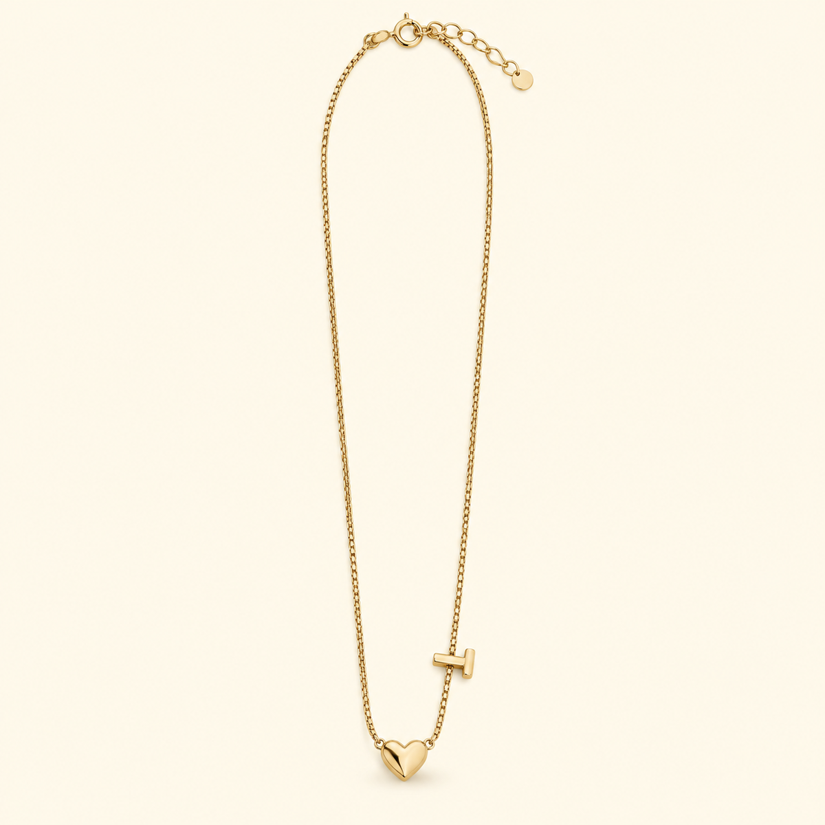 Collar con corazón y barra T