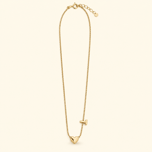 Collar con corazón y barra T