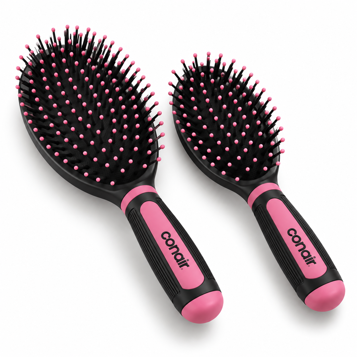 Set de 2 cepillos Conair Grip & Glide negro y rosa