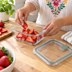 Figmint · recipiente rectangular de vidrio con tapa, 1 quart