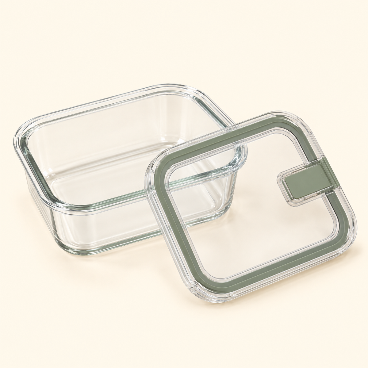 Figmint · recipiente rectangular de vidrio con tapa, 1 quart